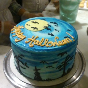 Halloween shadow cake